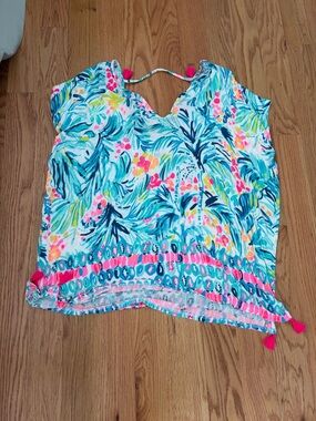 Lilly Pulitzer Tropical Tassel Camisole in Teal, Pink & Yellow